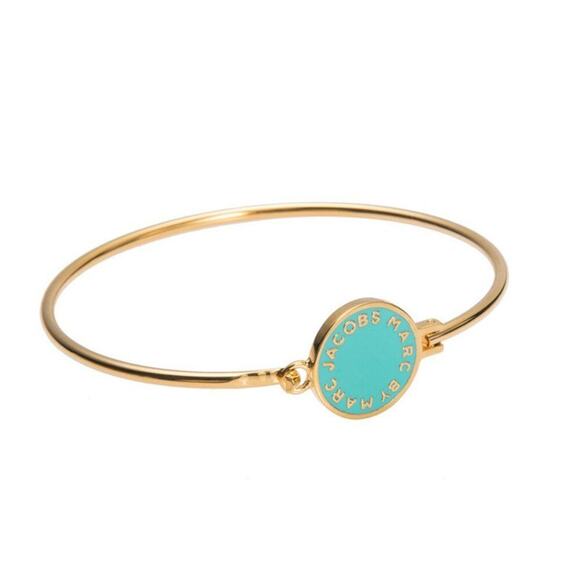 MARC BY MARC JACOBS - Gold Light Blue Hardware Bangle NWT - Picture 1 of 5